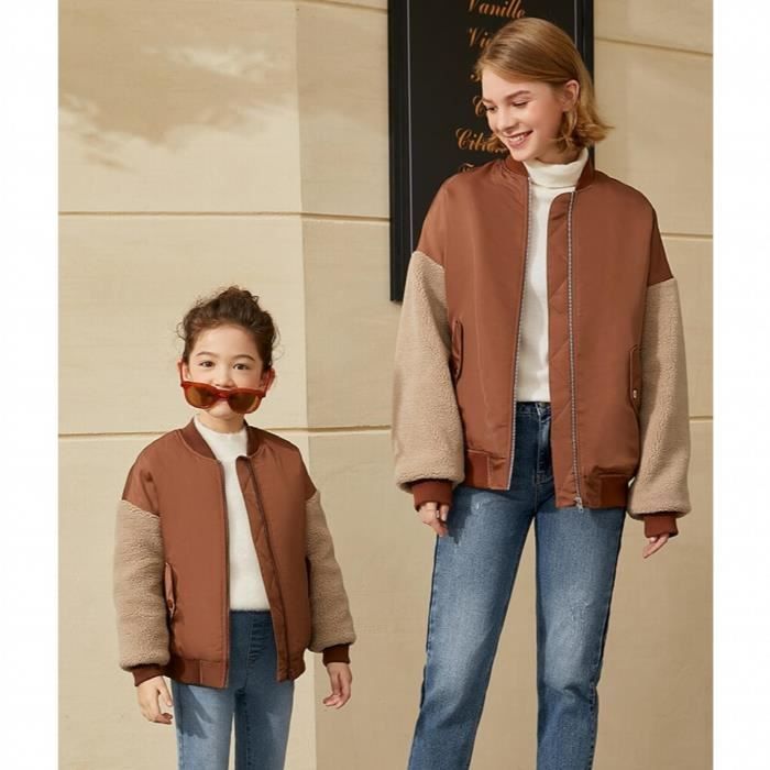 Veste Baseball à Capuche Enfant Garçon Fille - Bloc De Couleur Manches Longues Automne Printemps