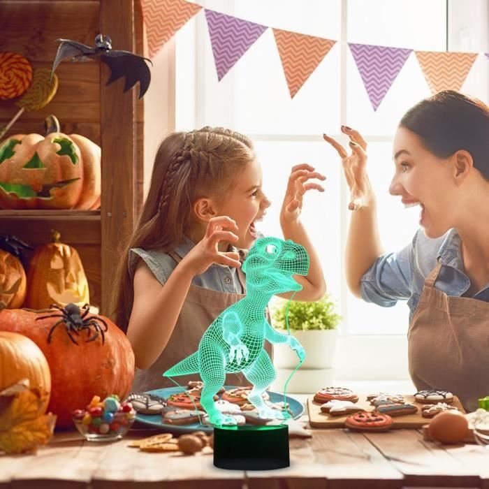 Lampe Dinosaure, Veilleuse Dinosaures 3D Pour Enfants Garçons, 16 Couleurs Smart Touch Et Télécommande, Dimmable LED Veilleuse Pour - Maison