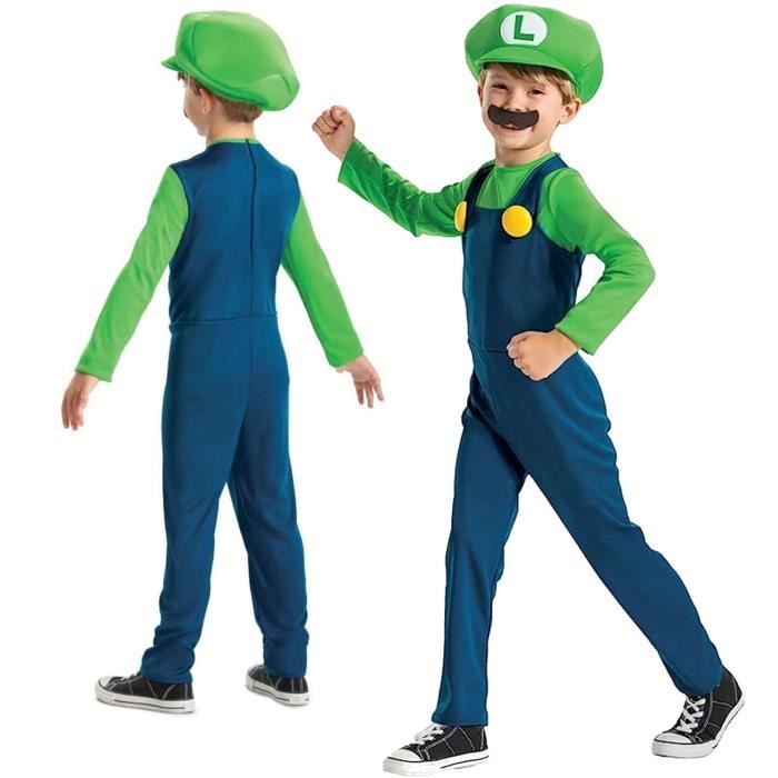 Costume de carnaval Super Mario Luigi - DISGUISE - Enfant 7-8 ans - Bleu,  Vert, Blanc - Cdiscount Jeux - Jouets