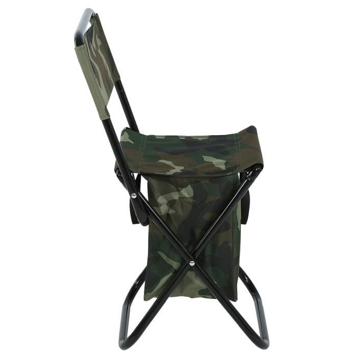 Chaise Pliante Camping/pêche Avec Sac à Dos - Siège Transportable Dossier Haut (charge 100kg, Oxford 600D)