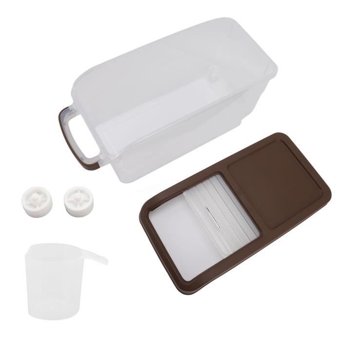 Distributeur De Riz 10 Kg – Boîte Rangement Plastique Transparente Hermétique, Empilable, Anti-Humidité – Pour Céréales, Cuisine, Resto