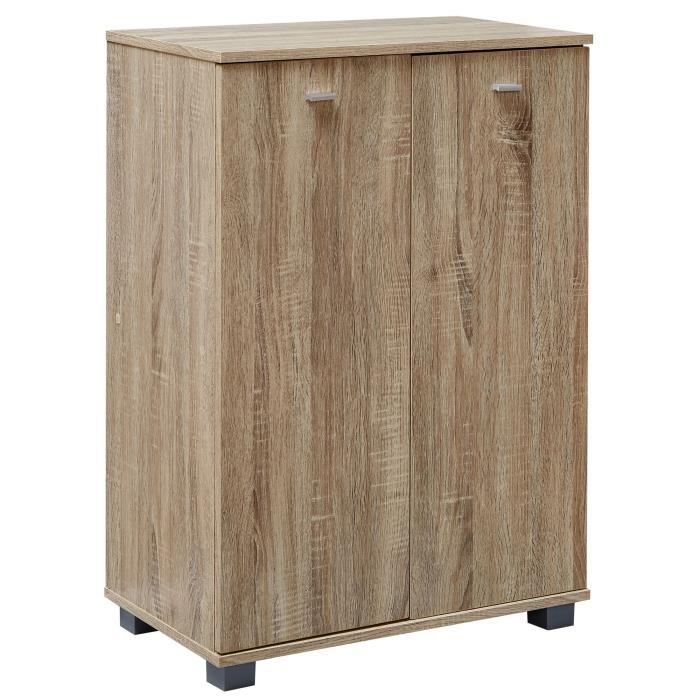 Armoire à chaussures - FINEBUY - Sonoma - 12 Paires - 2 portes - 60 x 90 x 35 cm Armoire à chaussures - FINEBUY - Sonoma - 12 Paires - 2 portes - 60 x 90 x 35 cm