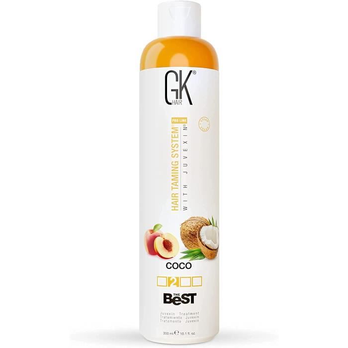Traitement lissant kératine - GK HAIR - The Best COCO - 300 ml - Complexe brésilien professionnel - Lissage 3-5 mois