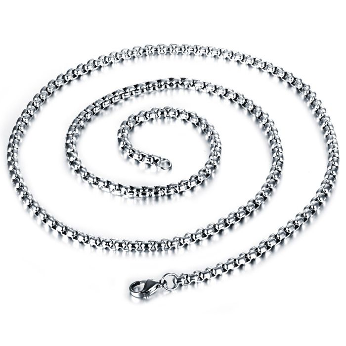 Set De Bijoux Homme Chaîne Roi & Bracelet Acier Inoxydable Argenté/Noir - Tumundo