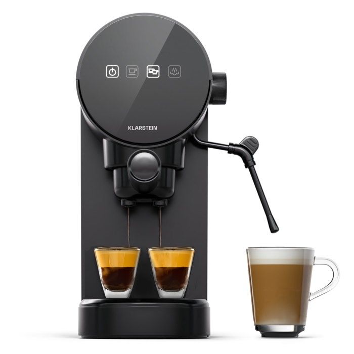 Machine à Café Expresso avec Mousseur de Lait Klarstein - 0.9L 1360W Noir