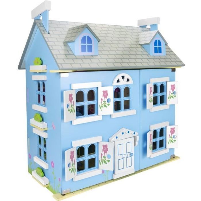 villa alpine pour les poupées - couleur bleue