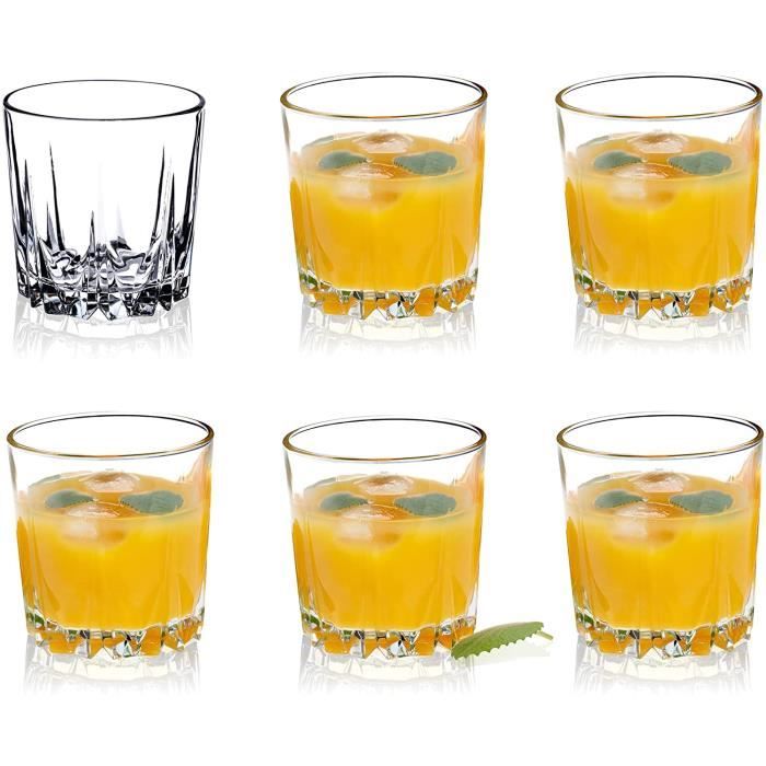 Lot De 12 Verres Transparents KADAX 380 Ml | Verres Polyvalents Pour Jus, Cocktails, Eau | Élégants Et Solides