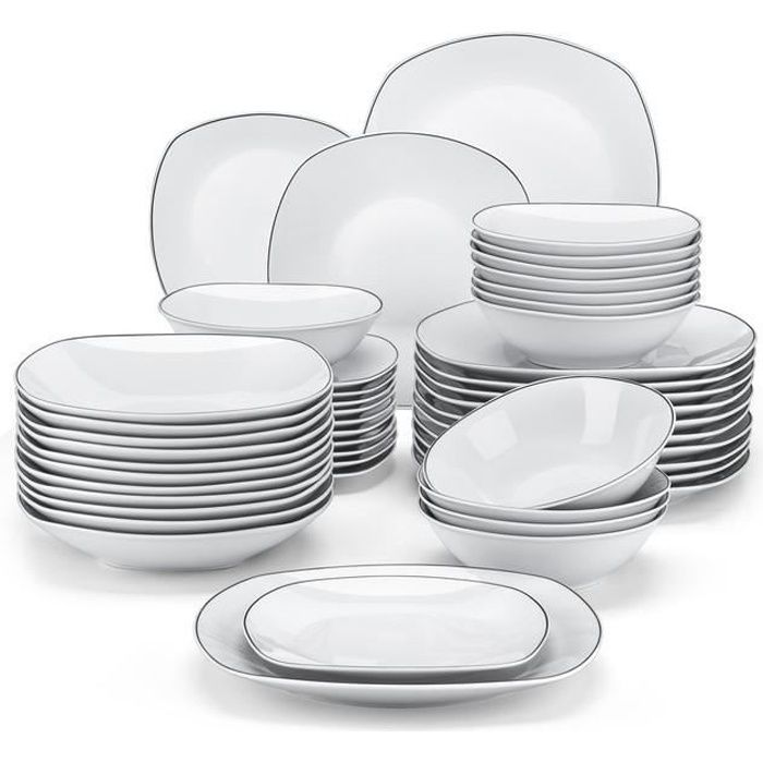 MALACASA Vaisselle ELISA-BT, Service Complet de Table, 48 Pièces