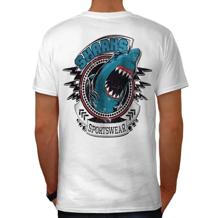 t-shirt homme requins gym horreur équipe s-5xl | wellcoda
