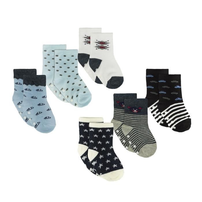 N608 Lot 6 Paires Chaussettes Antiderapantes Bebe Move Boy Tailles 0 A 24 Mois 0 6 Mois Un Cdiscount Pret A Porter
