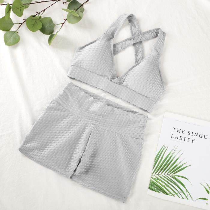 Ensemble De Yoga Actif - Haut De Sport + Pantalon Ajusté - T&D APPAREL - Taille Régulière