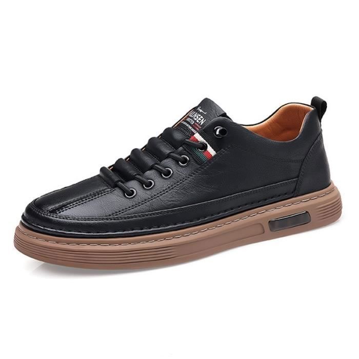 FONDUPIN Chaussure HommeTaille 39-44 Basket Homme pour Tennis OutdoorChaussure Sneakers Marche Ville Confortable et Respirant Baskets-Noir
