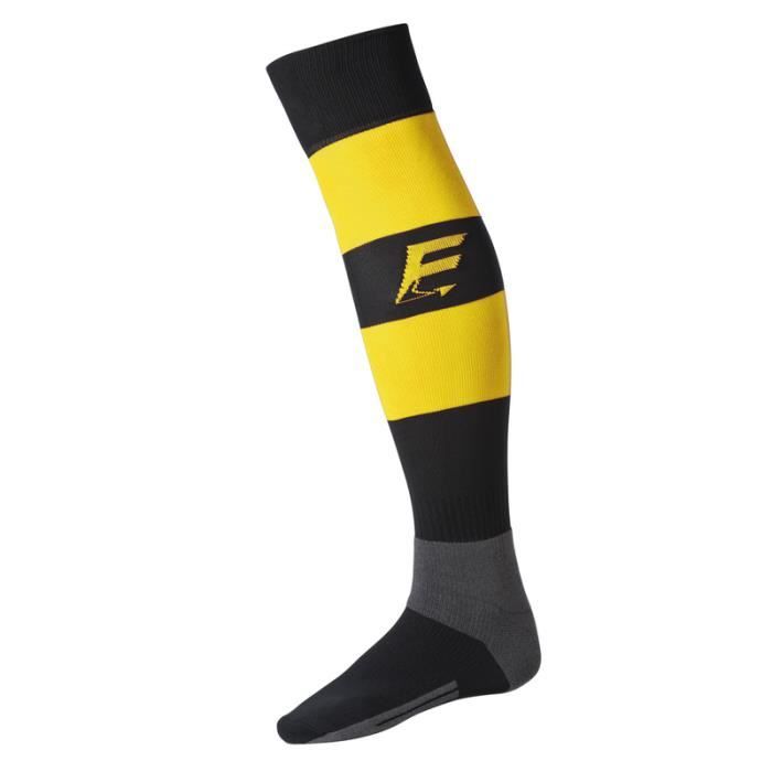 FXV CHAUSSETTES DE RUGBY RAYEES NOIR-JAUNE