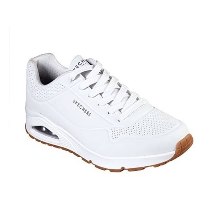 Skechers Basket de travail aérées homme stand on air - SKECHERS - Blanc - Cuir - Lacets