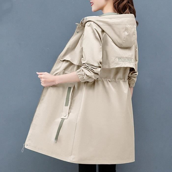 Manteau Trench Coat Long classique pour femme coupe vent