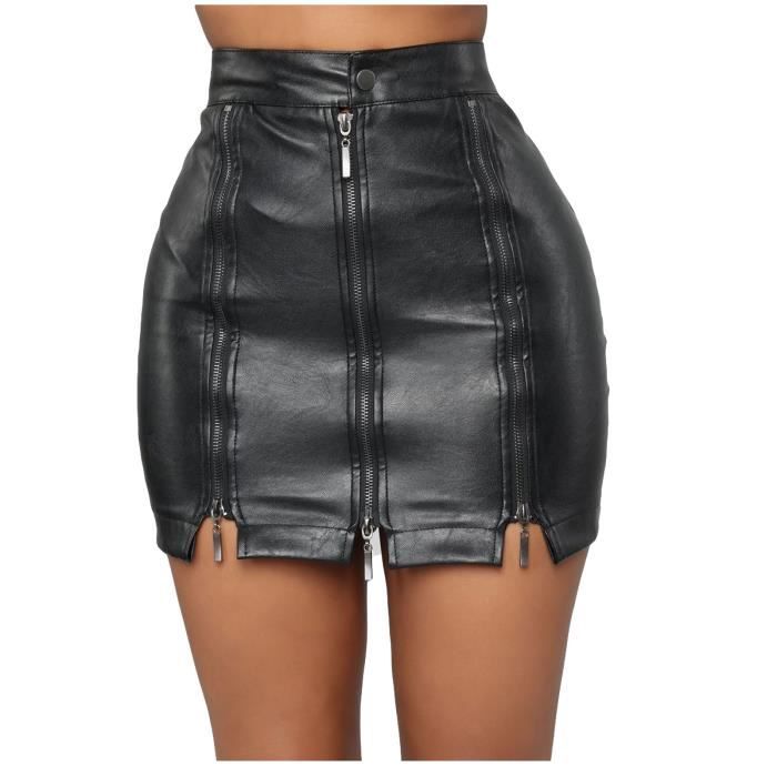 Mode Femmes Taille Haute Casual Dames Bouton Solide Mini Fit Jupes