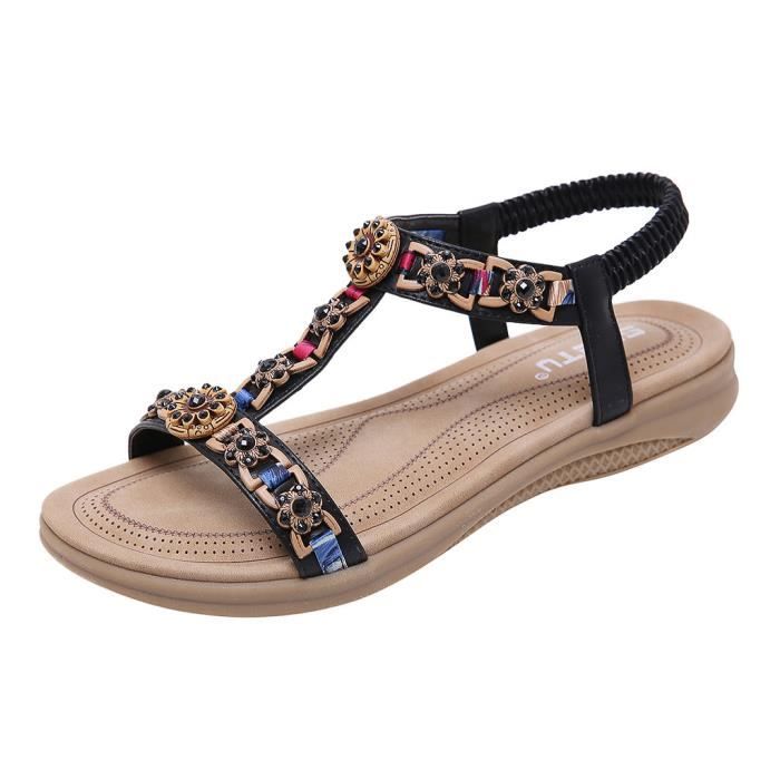 Tongs Compensées Femme - Semelle Confort Mémoire De Forme - Antidérapantes - Idéales Plage, été, Marche - Taille 36 à 40