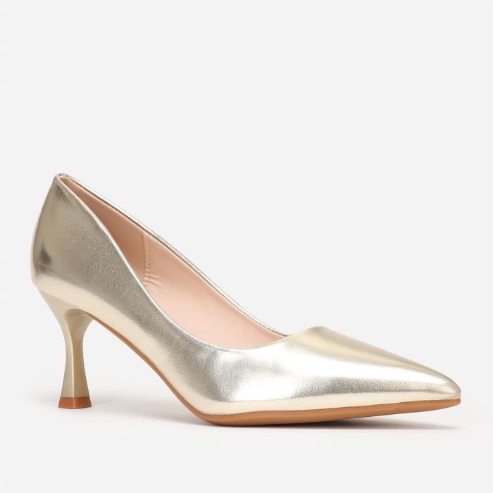 escarpins dorés petit talon