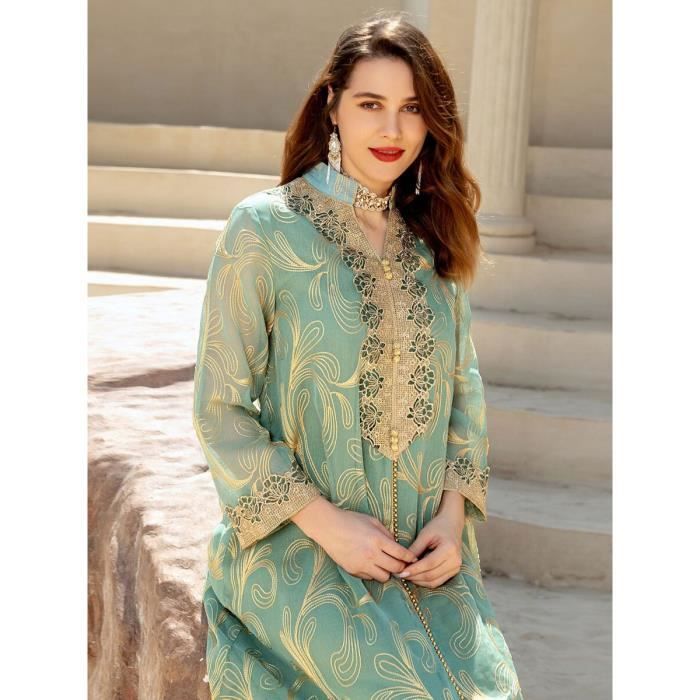 Ramadan Eid Abaya Robe Pour Femmes Modeste Musulman Fil Broderie Jalabiya Marocain Caftan Dubai Arabe Robe Ethnique Noir Cdiscount Pret a Porter