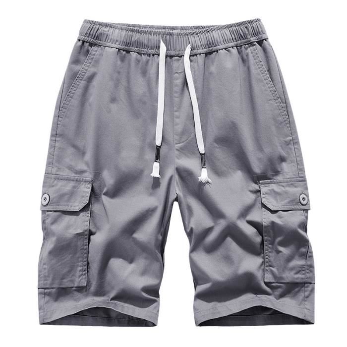 Shorts Cargo Homme Grande Taille - Taille élastique, Multiples Poches, Décontracté