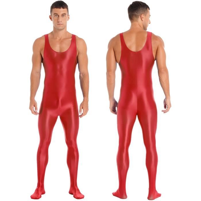 Justaucorps Métallique Homme Manches Longues - Pour Danse, Gymnastique, Fête Ou Déguisement Halloween