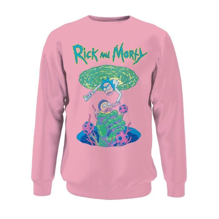 Sweat shirt Rick Morty Portal Fall Rose Cdiscount Pret a Porter