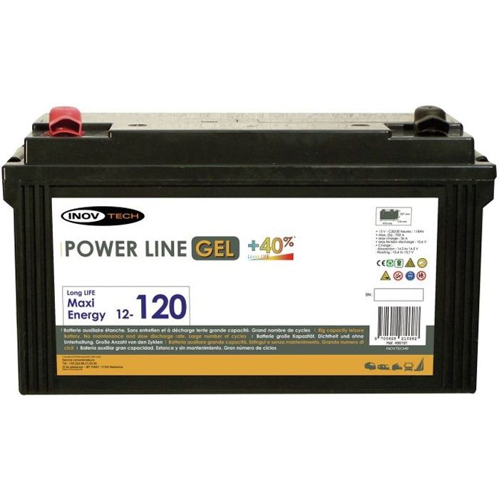 ELEKTRON Batterie Auxiliaire Power Line Gel 120 A