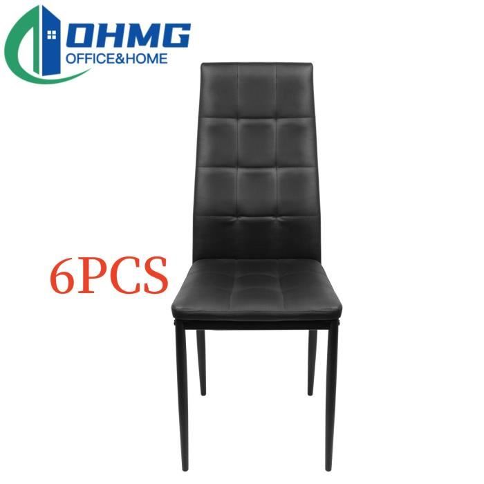 OHMG. 6PCS Chaises Salle à Manger Chaise de Cuisine avec Assise et Dossier en PU, Pieds en Métal OHMG. 6PCS Chaises Salle à Manger Chaise de Cuisine avec Assise et Dossier en PU, Pieds en Métal