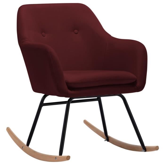 fauteuil à bascule - omabeta - rouge bordeaux - tissu - meubles haut de gamme