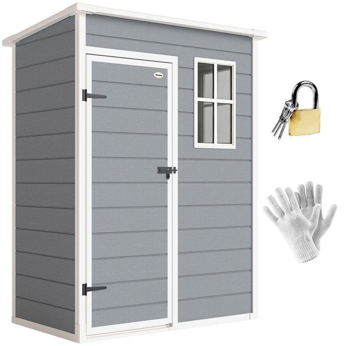 Outsunny - Abri de jardin - Aluminum - 151x92x193cm - Gris