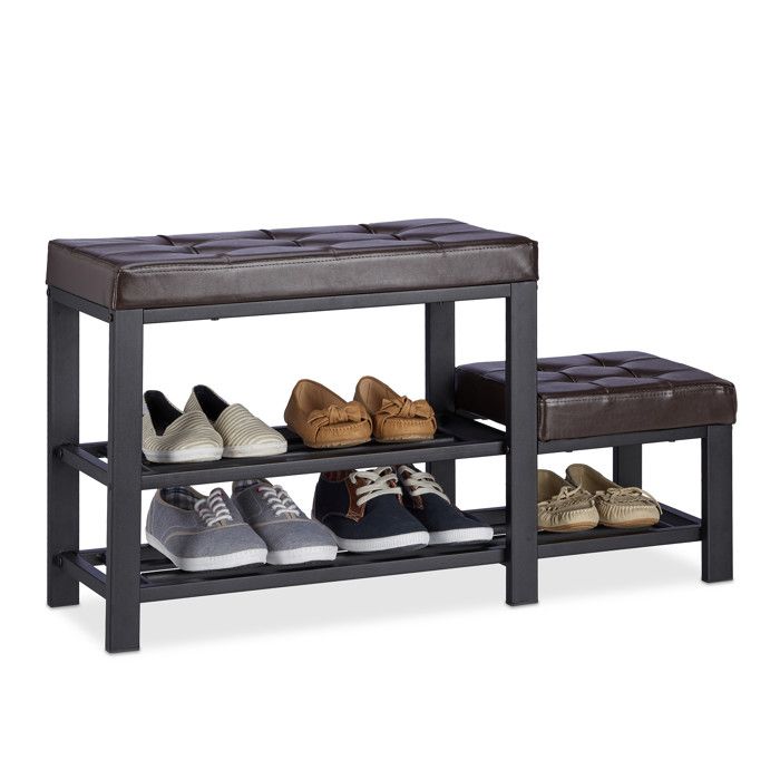 40 x 78 x 42,5 cm Gris Relaxdays Tabouret avec Rangement Polyester