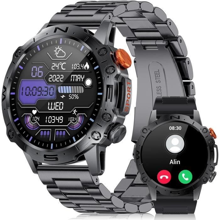 Montre Connectée FITFLEX Homme - Écran AMOLED 1.43", Appels Bluetooth, 120 Modes Sport, IP68 | Autonomie 30 Jours | Santé & Fitness - 1