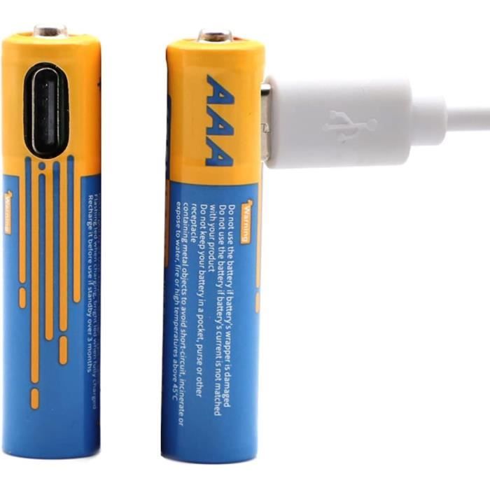 Pack de 8 Piles rechargeables USB AAA + AA type C – Pale Blue