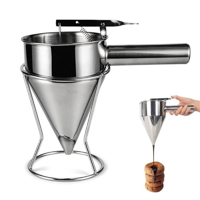 Ausuky Entonnoir à Piston Acier Inoxydable Avec Support Pour Gâteaux Et Desserts