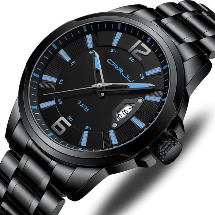 Sport Montre Homme de marque 2021 Luxe Sport quartz acier étanche bleu -  Numérique et Analogique Double affichage Argenté;Bleu, - Achat/vente montre  Homme Adulte Bleu Acier - Cdiscount