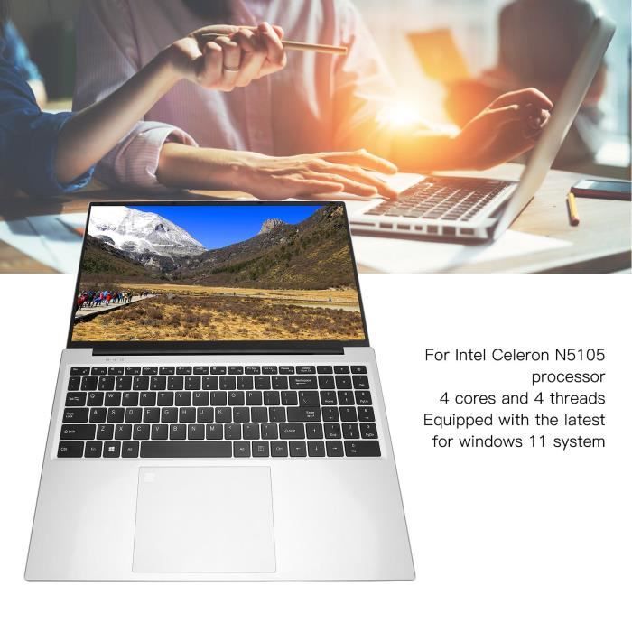 KUU Ordinateur Portable 15.6 Pieds' FHD 16 Go RAM 1 To SSD, Processeur Intel N100, jusqu'à 3.4GHz, Clavier Rétroéclairé, Empreinte Digitale, Windows 11
