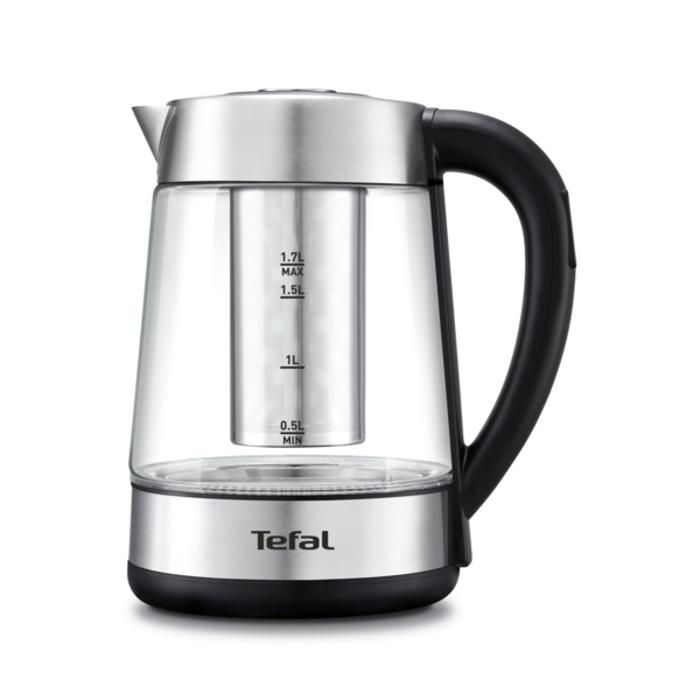 Bouilloire électrique et théière 2-en-1 TEFAL BJ750D10 - 5 réglages - Capacité 1,7 L - Infuseur inox