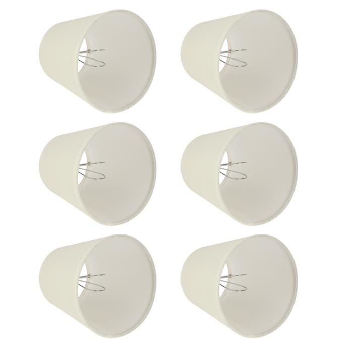 Lot De 6 Petits Abat-Jours Tissu Rouge Avec Clip – Diam. 9-14 Cm – Idéal Pour Lustres, Lampes De Chevet Et Bougies