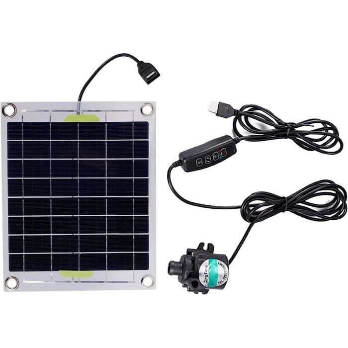 Pompe à Eau Solaire 100W - Hauteur De Refoulement 5m, Débit 800L/h, Avec Panneau Et Batterie