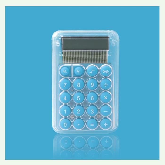 Calculatrice De Bureau Mécanique à Gros Boutons - Écran LCD 12 Chiffres, Arrêt Automatique, Antidérapante - Couleur Thé Au Lait