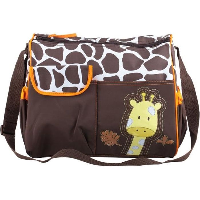 Sac à langer pour bébé TRIXES - Modèle Girafe - 7 poches - Sangle réglable