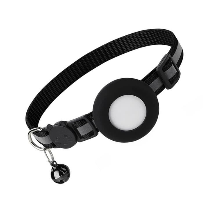 Meilleurs prix pour Collier GPS pour chat VVIKIZY - Noir - Support Airtag - Sécurité assurée