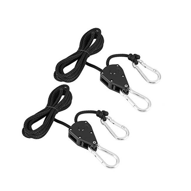 Lot De 4 Cordes à Cliquet - 1,8 M, Charge 65 Kg/paire - Pour Suspendre Lampes, Plantes, Ventilateurs…