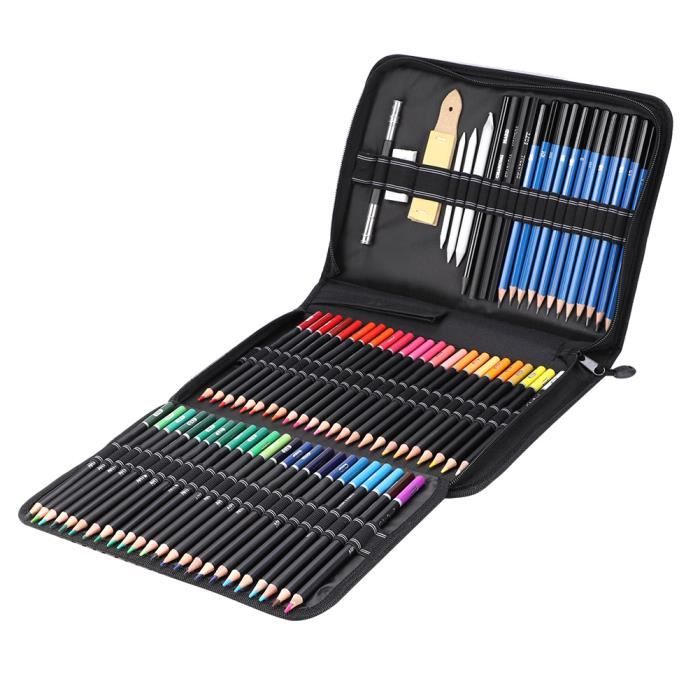 REN 95PCS Crayons de Couleurs, Esquisse Crayons Ensemble de Papeterie