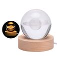 Lampe boule de cristal lumineuse saturne (6CM), lumière ambiante, lampe décorative, veilleuse, cadeau d'anniversaire, lampe de table-1