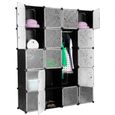 20-Cube Armoire de Chambre avec porte Meuble de Rangement avec Penderie Modulable Tige à Vêtements-1