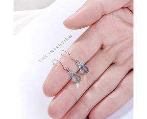 Boucles D'oreilles Argentées Goutte Bleu Clair - 17x13 Mm - Fantaisie - Neuves Sans Emballage