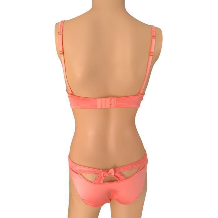 Ensemble Soutien-gorge & Culotte Femme En Dentelle Maille - Style Sexy Et Confortable Pour La Maison