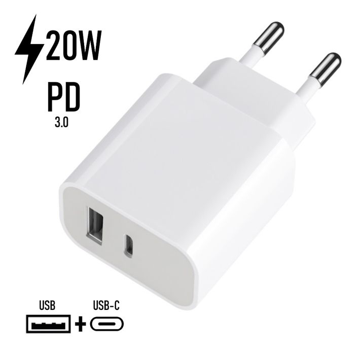 Acce2s Chargeur Rapide 20W Pour Doro Aurora A10 A30 Leva L30 L20 L10 8100 Plus 8220 8062 USB C PD 3 0 Compact