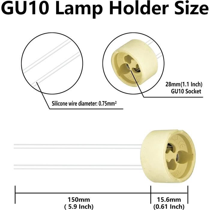 Douille ceramique pour lampe a culot GU10 avec support